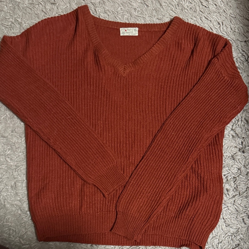 Living Proof Rust V-Neck Sweater
